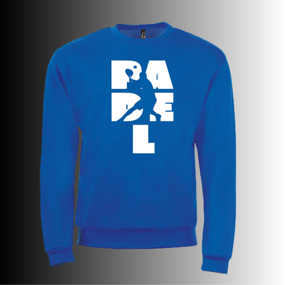 Padel Sweater Heren - "Action Silhouette" - Handbedrukte Crewneck met Padel-Print STRAIGHT