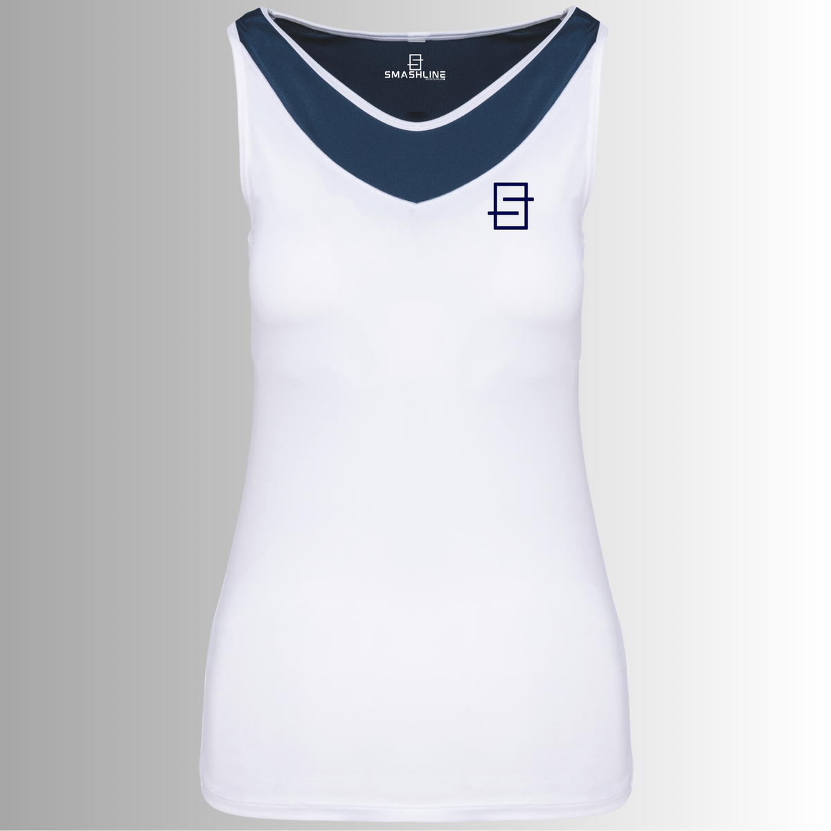 tanktop voor dames in white en navy