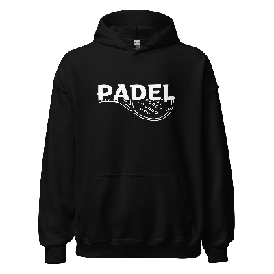 Padel hoodie - racket full - opdruk wit - S-M-L-XL