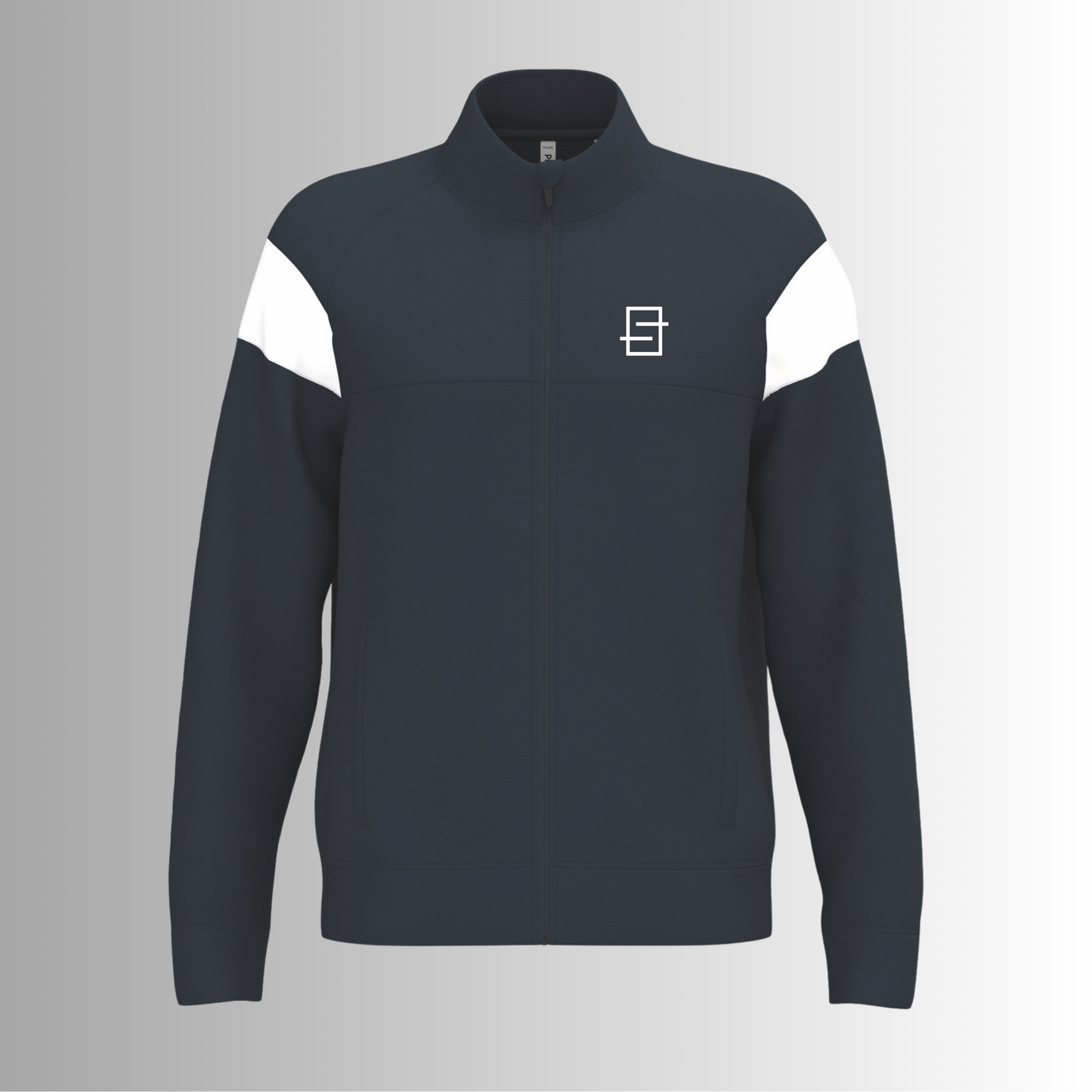 unisex trainingsjas in navy et witte accenten uit de smashline collectie