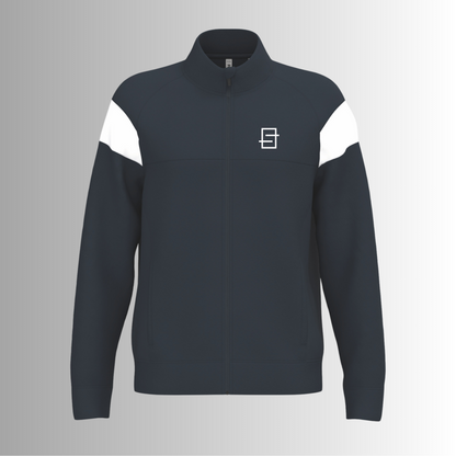 unisex trainingsjas in navy et witte accenten uit de smashline collectie