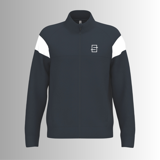 unisex trainingsjas in navy et witte accenten uit de smashline collectie